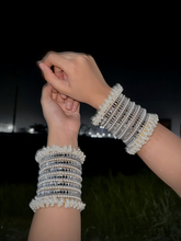 Silver Kundan bangles X6