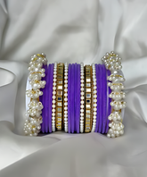 Pearl Gajra Bangle set - purple