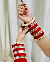 Bride Red Pearl bangle set