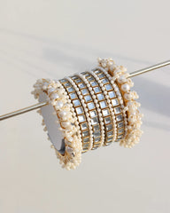 Silver Kundan bangles Set X4