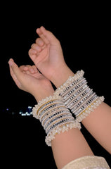 Silver Kundan bangles X6